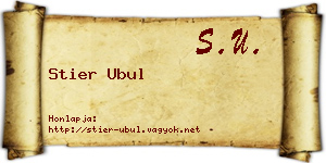 Stier Ubul névjegykártya
